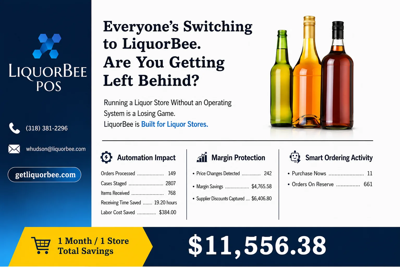 Back of the LiquorBee product flyer